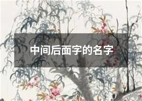 中间后面字的名字