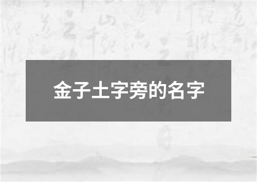 金子土字旁的名字