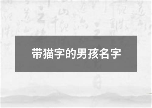 带猫字的男孩名字