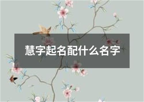 慧字起名配什么名字