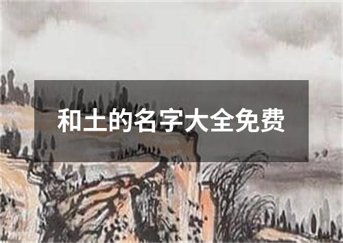 和土的名字大全免费