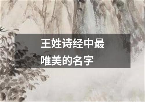 王姓诗经中最唯美的名字