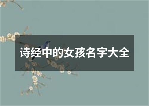 诗经中的女孩名字大全