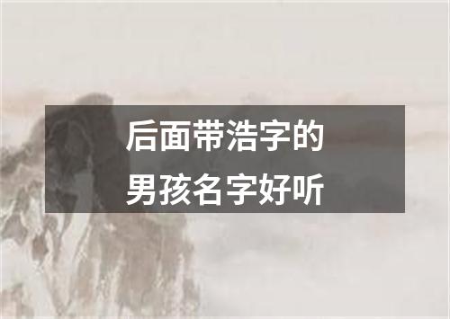 后面带浩字的男孩名字好听