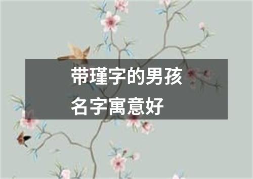 带瑾字的男孩名字寓意好