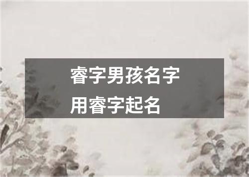 睿字男孩名字用睿字起名