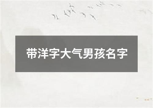 带洋字大气男孩名字