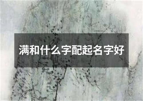 满和什么字配起名字好