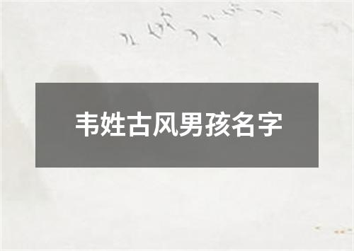 韦姓古风男孩名字