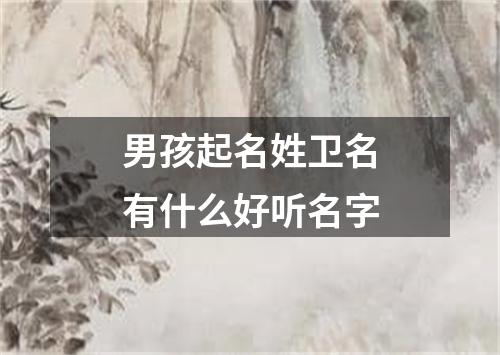 男孩起名姓卫名有什么好听名字