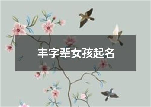 丰字辈女孩起名