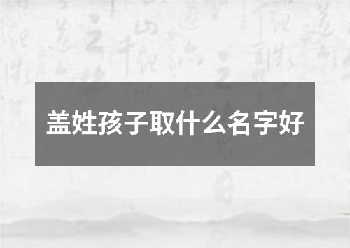 盖姓孩子取什么名字好