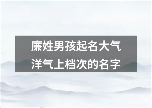 廉姓男孩起名大气洋气上档次的名字