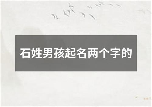 石姓男孩起名两个字的