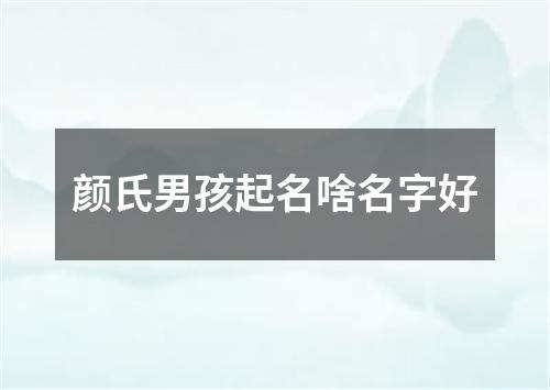 颜氏男孩起名啥名字好