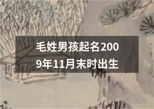 毛姓男孩起名2009年11月末时出生