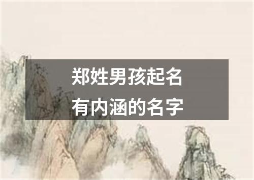 郑姓男孩起名有内涵的名字