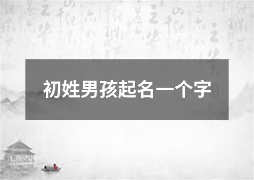 初姓男孩起名一个字