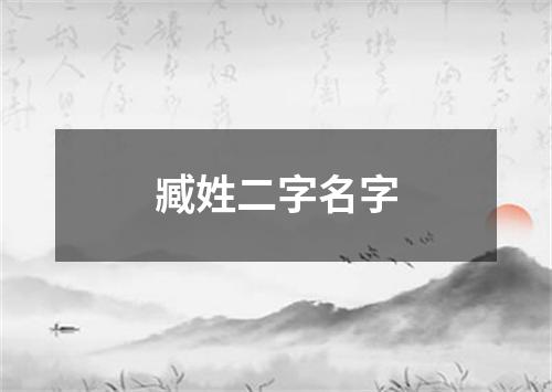 臧姓二字名字