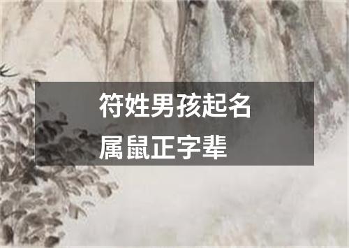 符姓男孩起名属鼠正字辈