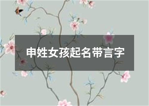 申姓女孩起名带言字