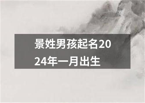 景姓男孩起名2024年一月出生