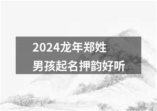 2024龙年郑姓男孩起名押韵好听