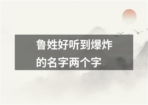 鲁姓好听到爆炸的名字两个字