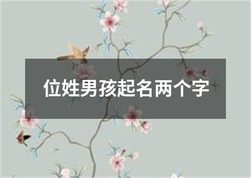 位姓男孩起名两个字