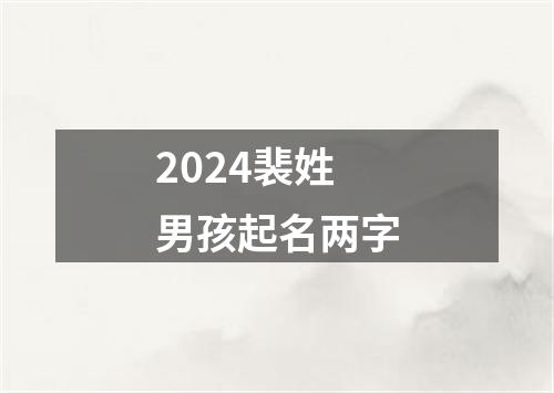 2024裴姓男孩起名两字