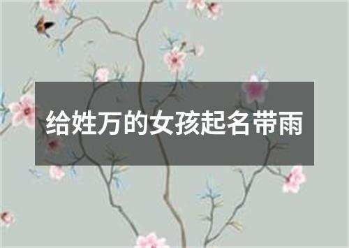 给姓万的女孩起名带雨