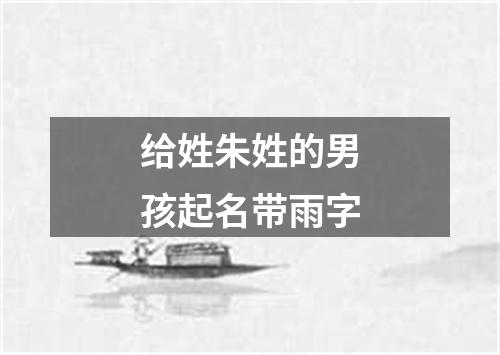 给姓朱姓的男孩起名带雨字