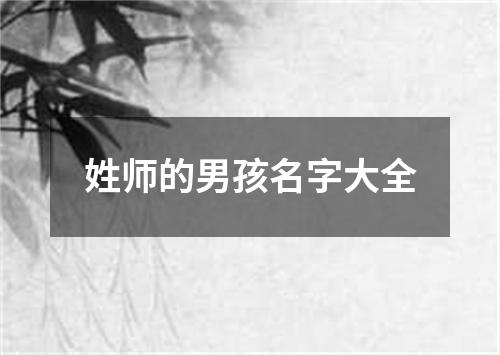 姓师的男孩名字大全