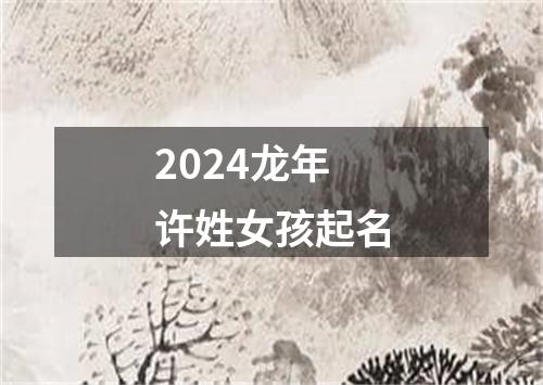 2024龙年许姓女孩起名