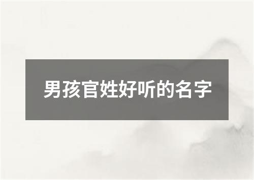 男孩官姓好听的名字