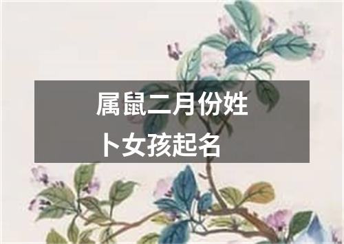 属鼠二月份姓卜女孩起名