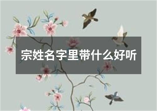 宗姓名字里带什么好听