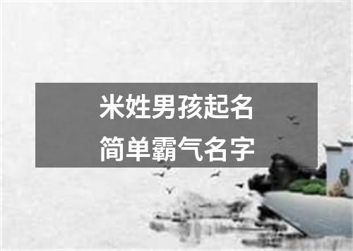 米姓男孩起名简单霸气名字