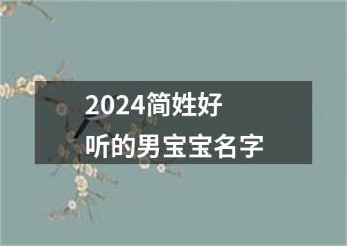 2024简姓好听的男宝宝名字