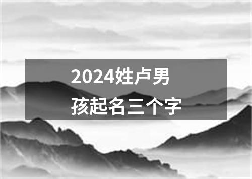 2024姓卢男孩起名三个字