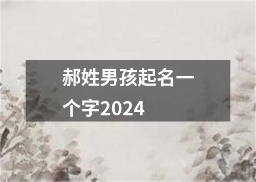 郝姓男孩起名一个字2024