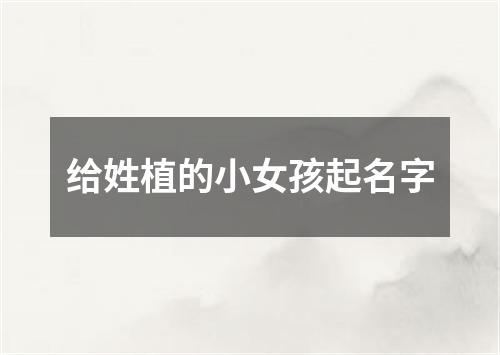 给姓植的小女孩起名字