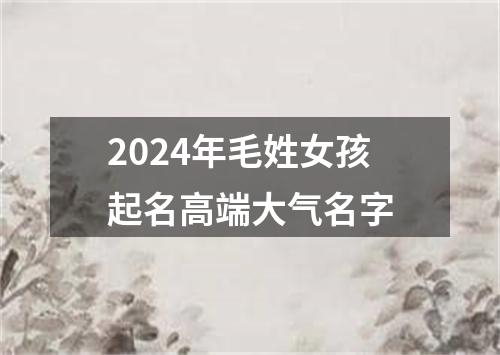 2024年毛姓女孩起名高端大气名字