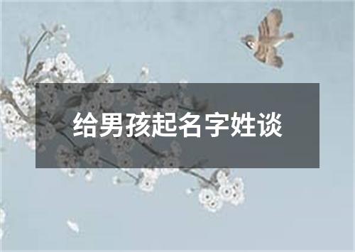 给男孩起名字姓谈