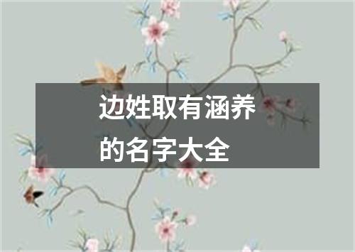 边姓取有涵养的名字大全