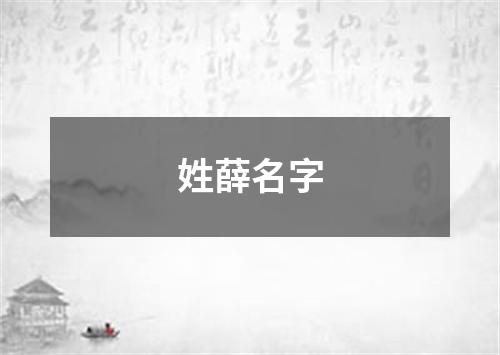 姓薛名字