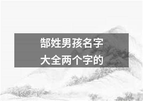 郜姓男孩名字大全两个字的