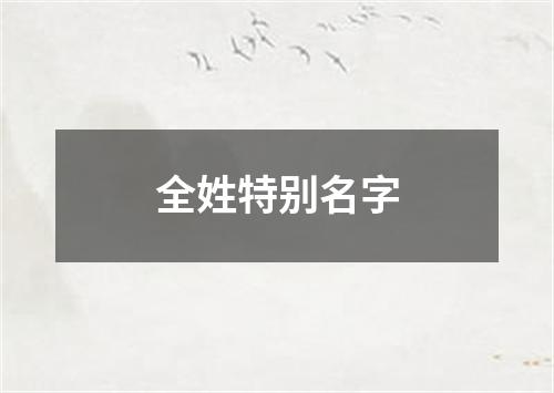 全姓特别名字