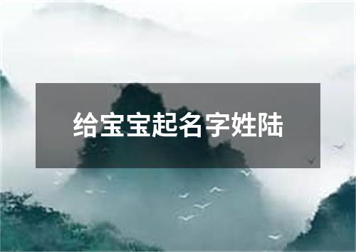 给宝宝起名字姓陆