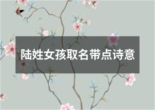 陆姓女孩取名带点诗意